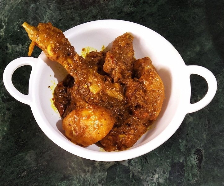 Chicken kosha bengali style chicken curry with rich gravy