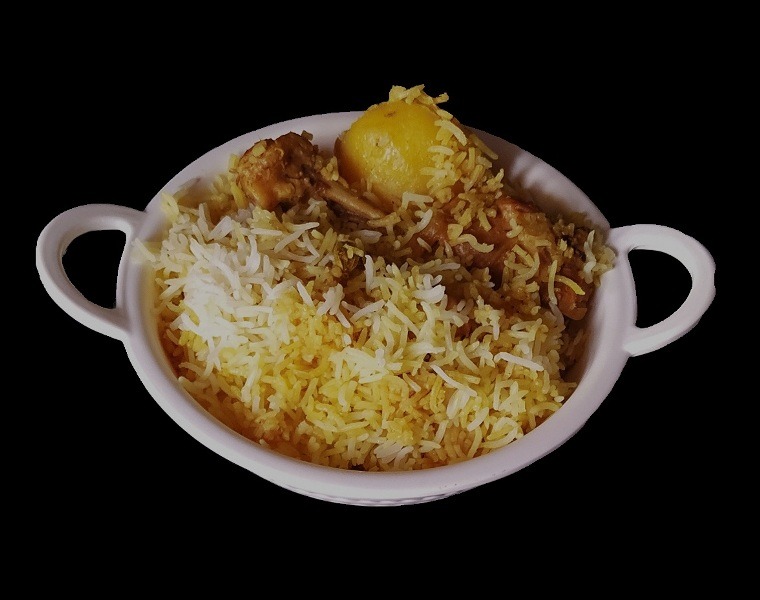 Pressure Cooker Chicken Biryani Cooked in Kolkata Style with Potato