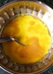 Milk mixed with saffron and ghee