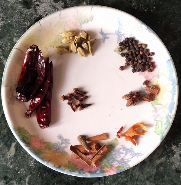 Whole Spices Used in Gota Moshlar Mangsho